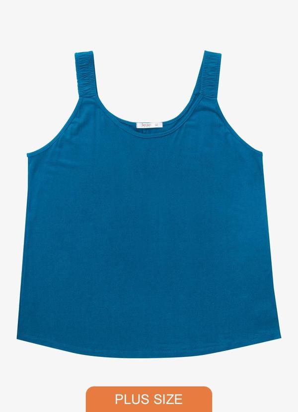 Secret Glam - Blusa de Alça Feminina Plus Size Azul