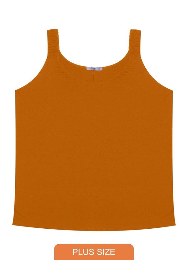 Secret Glam - Blusa de Alça Feminina Plus Size Marrom