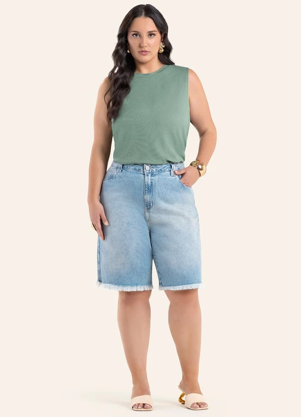 Secret Glam - Blusa de Alça Feminina Plus Size Verde