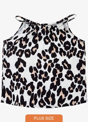 Infinita Cor - Blusa de Alça Plus Size Bege - INFINITA COR