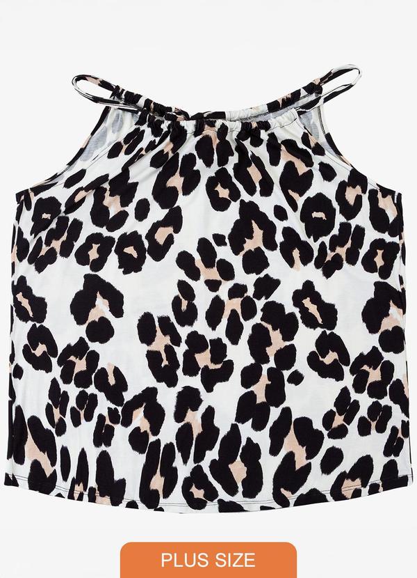 Infinita Cor - Blusa de Alça Plus Size Bege