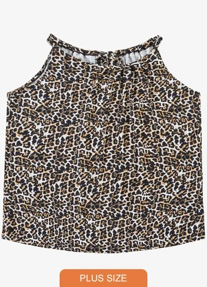 Infinita Cor - Blusa de Alça Plus Size Bege - INFINITA COR