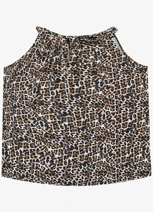 Infinita Cor - Blusa de Alça Plus Size Bege - INFINITA COR