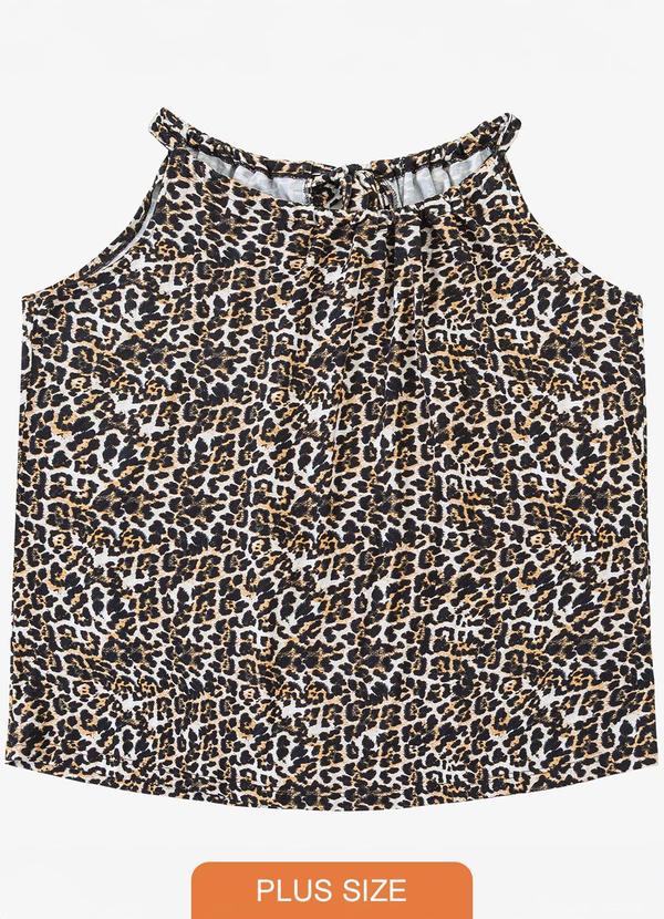 Infinita Cor - Blusa de Alça Plus Size Bege