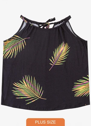 Infinita Cor - Blusa de Alça Plus Size Laranja - INFINITA COR