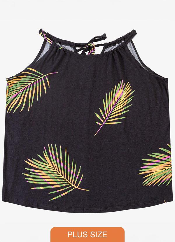 Infinita Cor - Blusa de Alça Plus Size Laranja