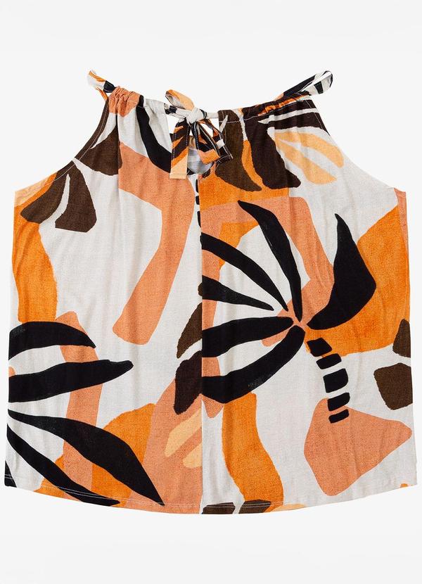 Infinita Cor - Blusa de Alça Plus Size Laranja 2