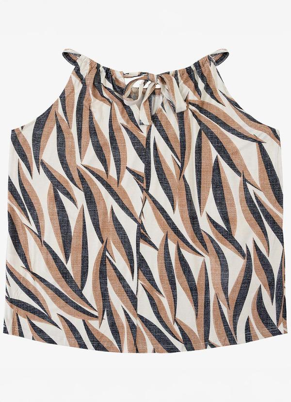 Infinita Cor - Blusa de Alça Plus Size Marrom 2