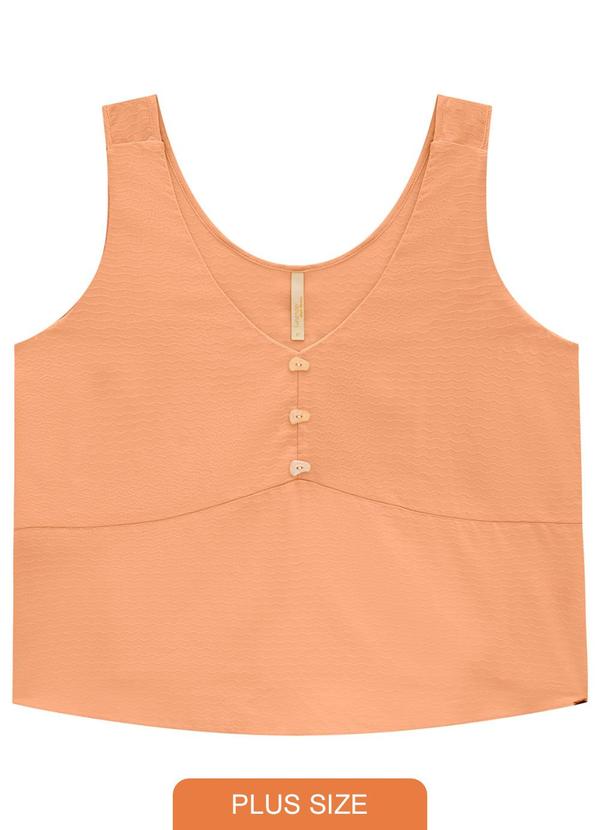 Lunender Mais Mulher - Blusa em Viscose com Detalhe Botões Laranja