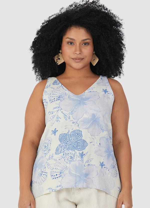 Malwee - Blusa Linho Feminina Azul Claro