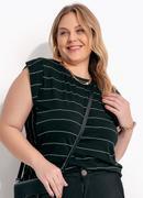 Blusa Listrado Preto e Branco em Malha de Viscos