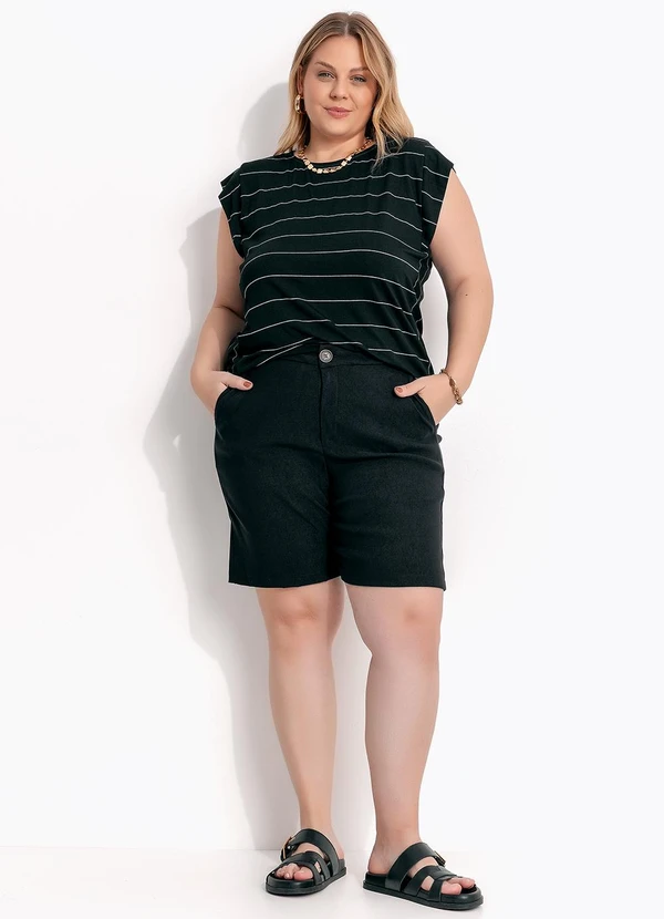 Marguerite - Blusa Listrado Preto e Branco em Malha de Viscos 6