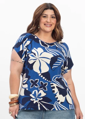 Secret Glam - Blusa Manga Curta Feminina Azul - SECRET GLAM