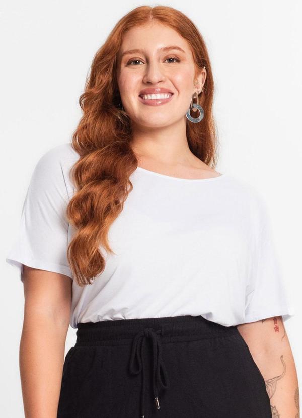 Secret Glam - Blusa Manga Curta Feminina Plus Size Branco 4