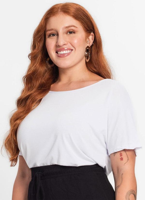 Secret Glam - Blusa Manga Curta Feminina Plus Size Branco 2