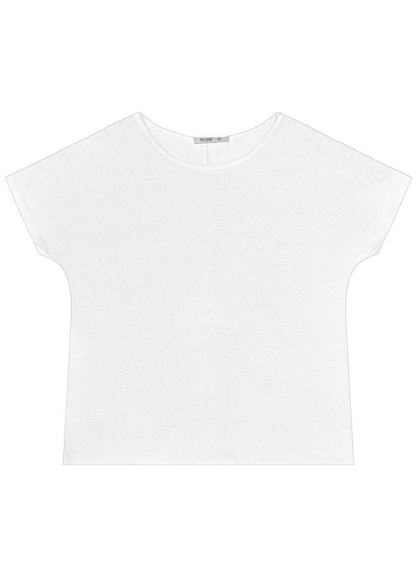 Secret Glam - Blusa Manga Curta Feminina Plus Size Branco 5