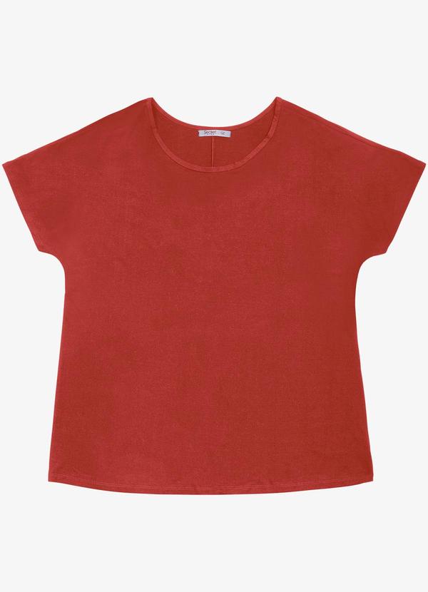 Secret Glam - Blusa Manga Curta Feminina Plus Size Laranja