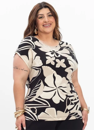 Secret Glam - Blusa Manga Curta Feminina Preto - SECRET GLAM