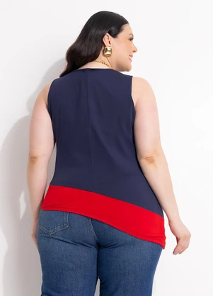 Marguerite - Blusa Marinho e Vermelho em Malha - MARGUERITE