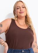 Blusa Marrom em Algod�o