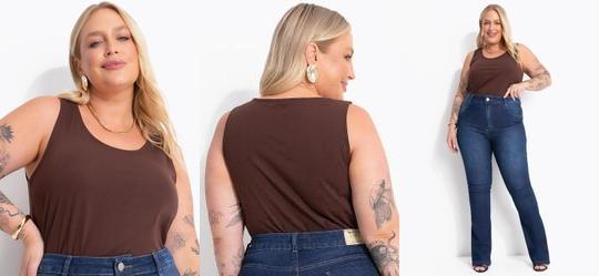 Blusa Marrom em Algod�o