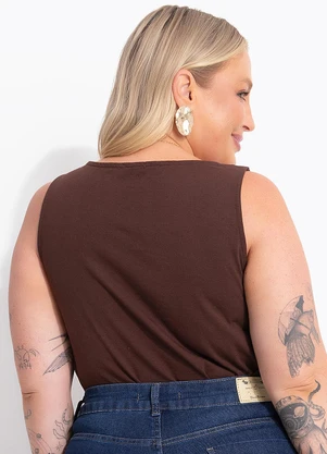 Marguerite - Blusa Marrom em Algodão - MARGUERITE