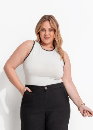 Marguerite - Blusa Off White em Malha de Viscose - MARGUERITE