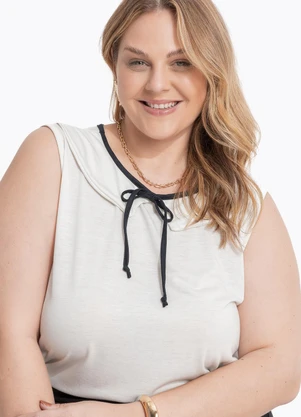 Marguerite - Blusa Off White em Malha - MARGUERITE