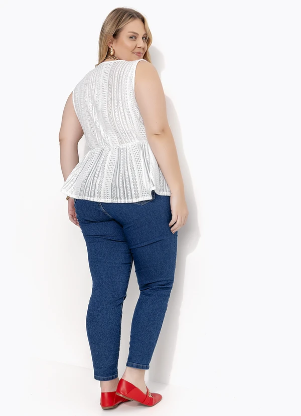Marguerite - Blusa Off White em Renda Plissada 2