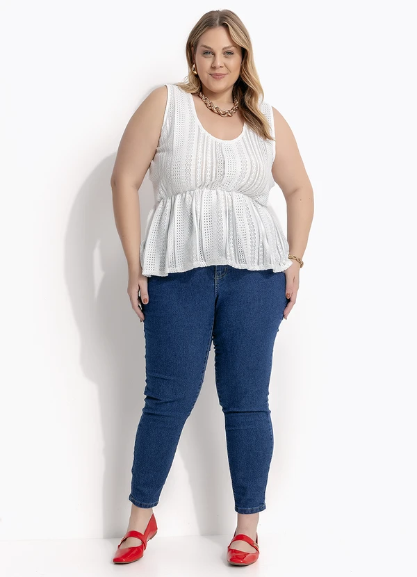 Marguerite - Blusa Off White em Renda Plissada 7