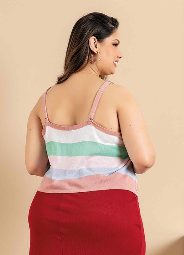 Outlet - Blusa Plus Size Rosa com Alças Reguláveis 2