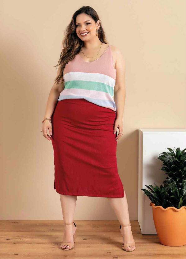 Outlet - Blusa Plus Size Rosa com Alças Reguláveis 3