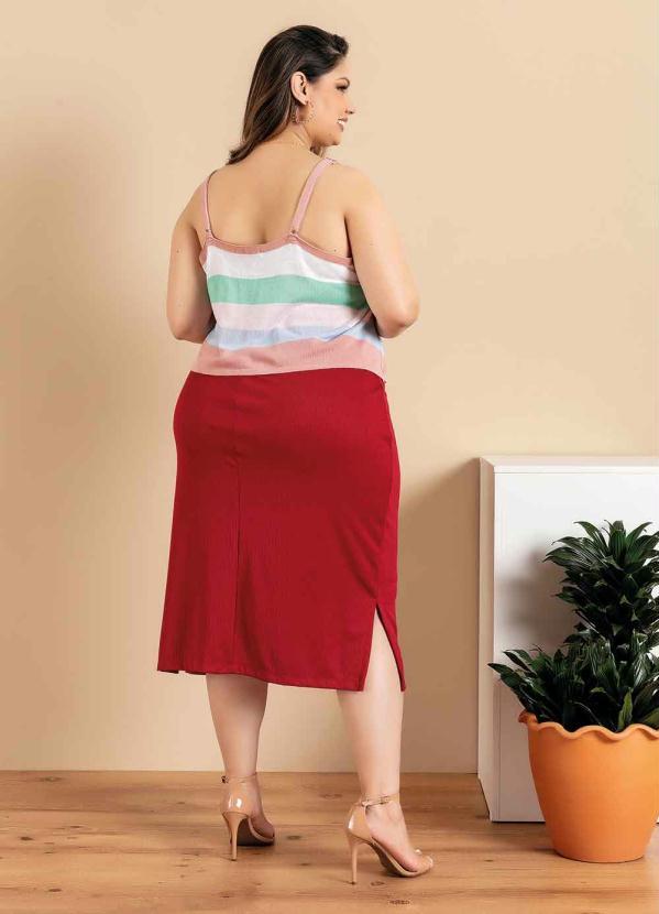 Outlet - Blusa Plus Size Rosa com Alças Reguláveis 4