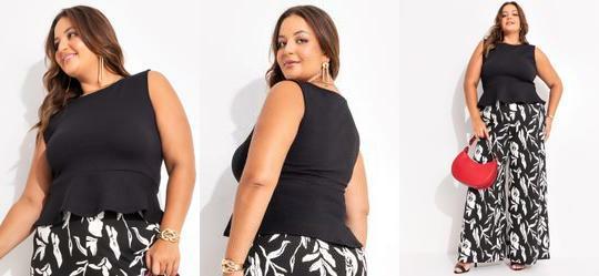 Blusa Preto em Malha Matelass�