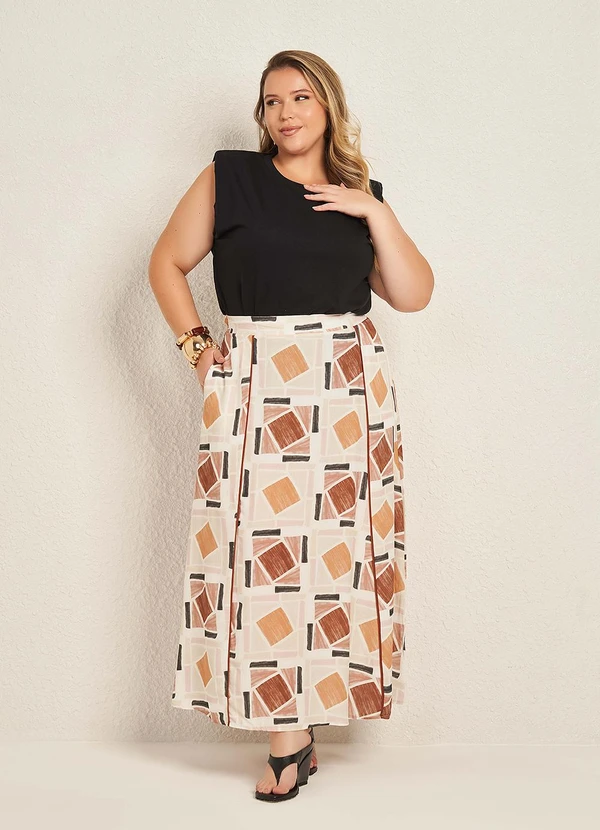 Lisamour - Blusa Regata com Ombros Estruturados Branco