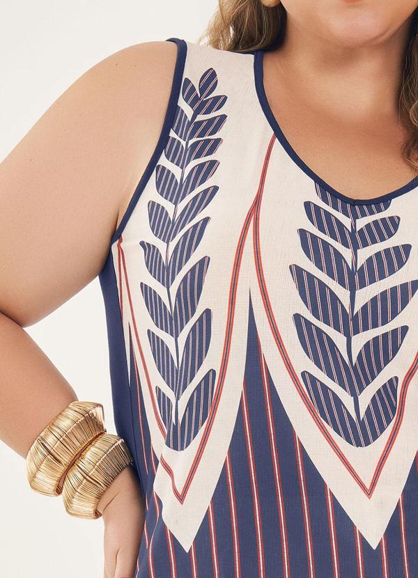 Lisamour - Blusa Regata Estampada Azul 3