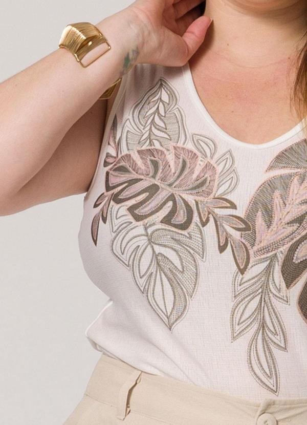 Lisamour - Blusa Regata Estampada Branco 3