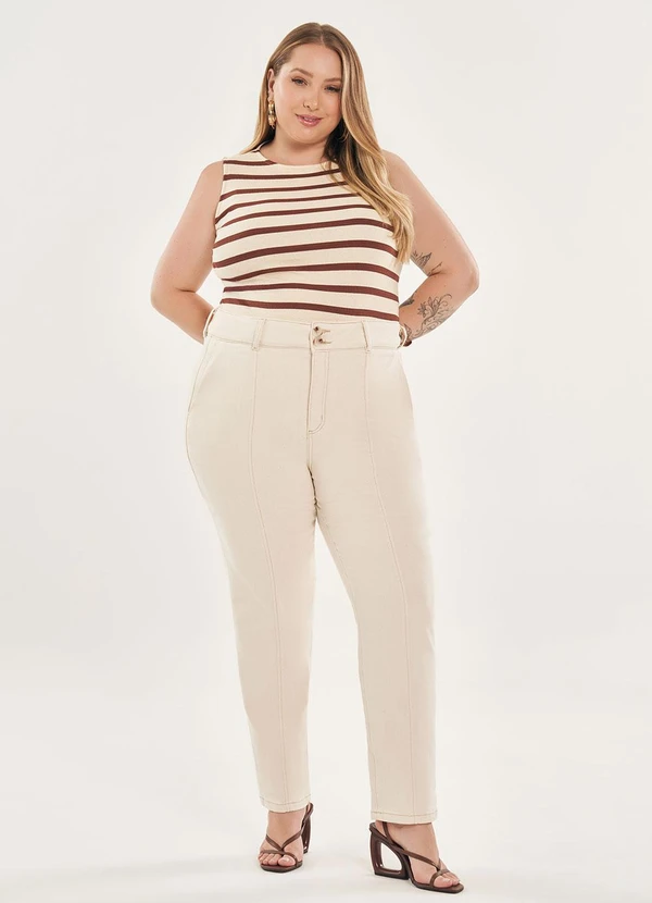 Lisamour - Blusa Regata Listrada Marrom 2