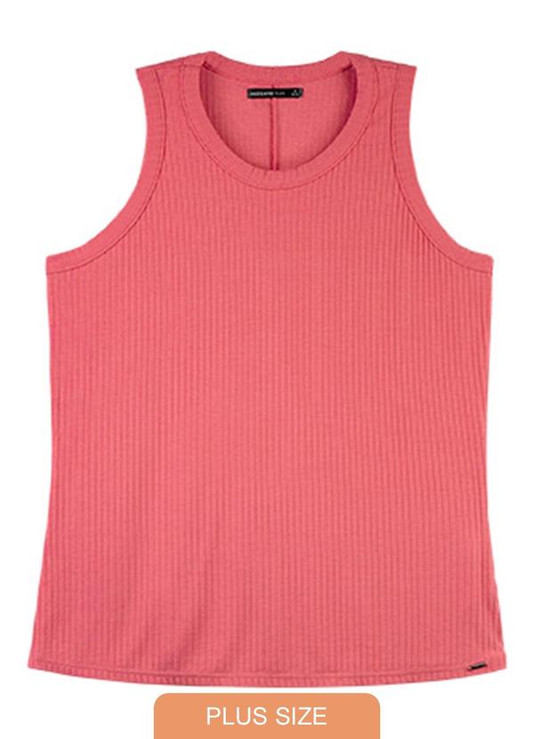Rezzato - Blusa Regata Ribana Adulto Plus Feminino Rosa