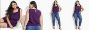 Blusa Roxo em Tecido Maquinetado