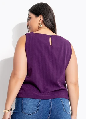 Marguerite - Blusa Roxo em Tecido Maquinetado - MARGUERITE
