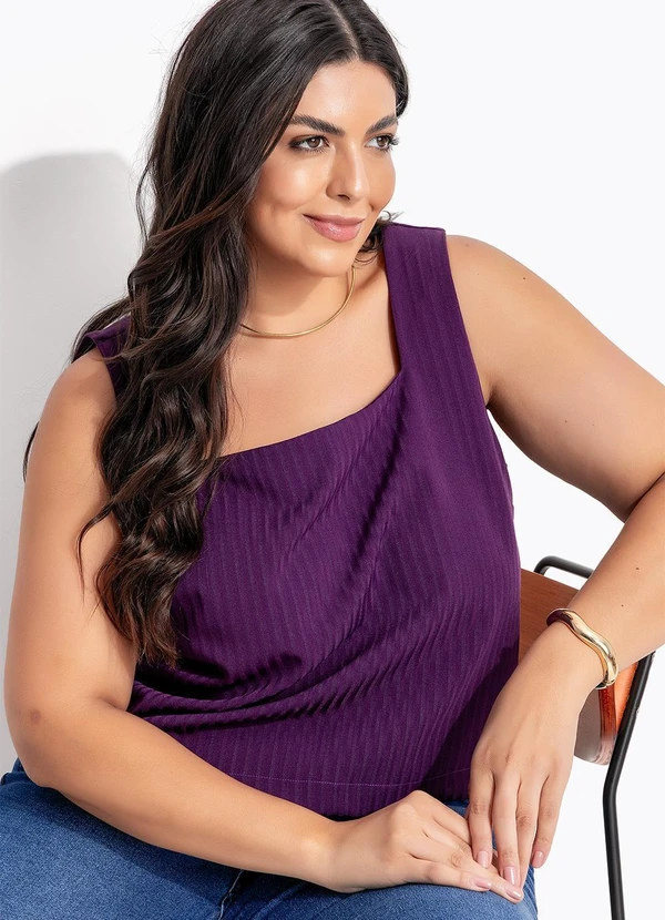 Marguerite - Blusa Roxo em Tecido Maquinetado 12