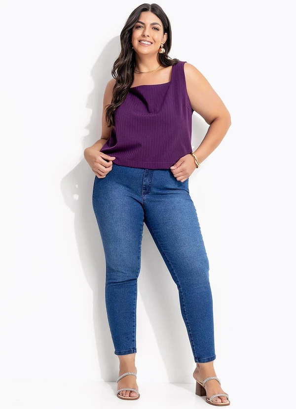 Marguerite - Blusa Roxo em Tecido Maquinetado 3
