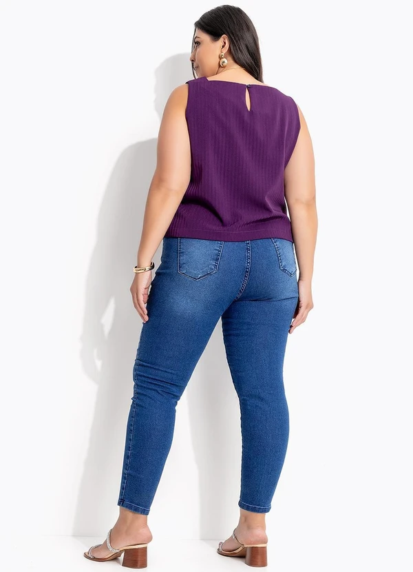 Marguerite - Blusa Roxo em Tecido Maquinetado 5