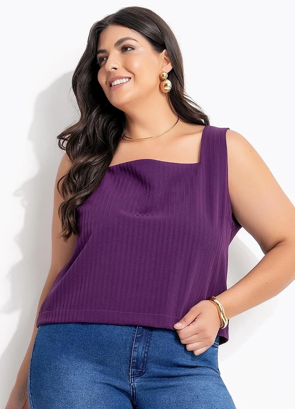 Marguerite - Blusa Roxo em Tecido Maquinetado 6