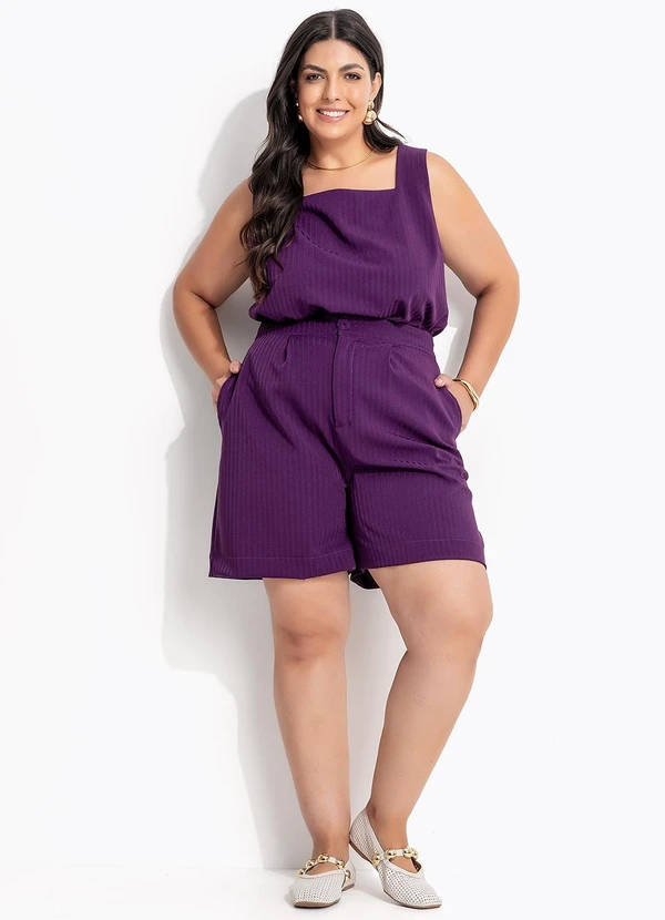 Marguerite - Blusa Roxo em Tecido Maquinetado 7