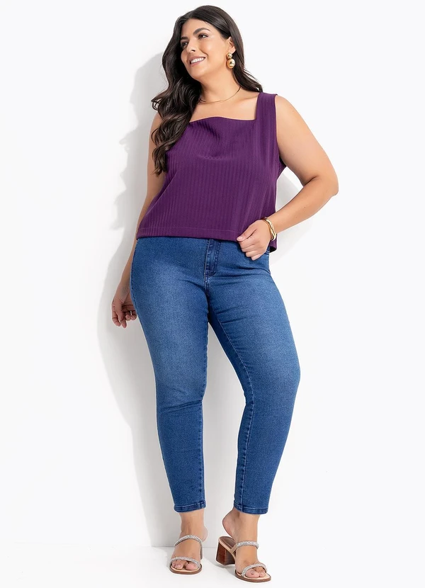 Marguerite - Blusa Roxo em Tecido Maquinetado 8