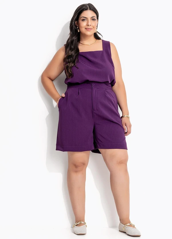 Marguerite - Blusa Roxo em Tecido Maquinetado 9