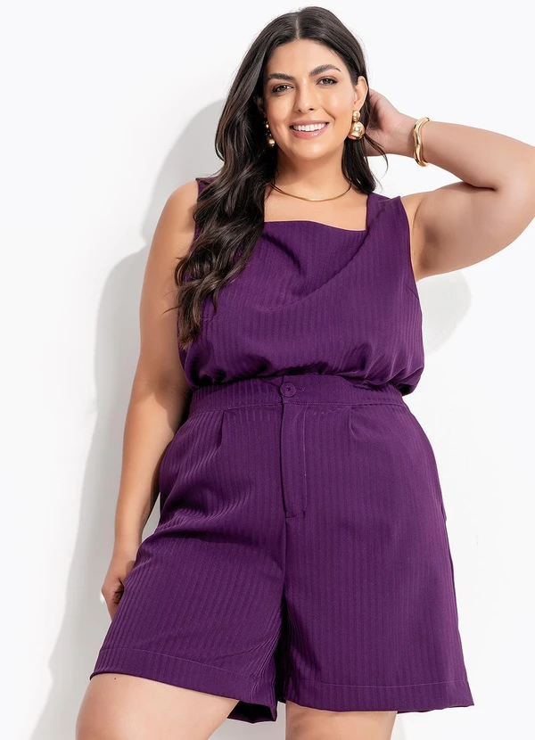Marguerite - Blusa Roxo em Tecido Maquinetado 10
