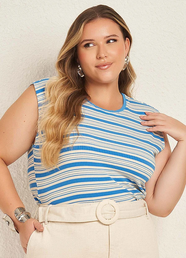 Lisamour - Blusa sem Manga Azul